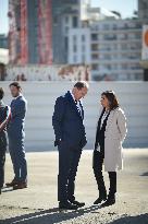 Macron Visits Olympic Village Construction Site - St Ouen