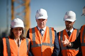 Macron Visits Olympic Village Construction Site - St Ouen