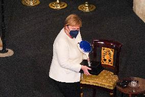 Angela Merkel Receives Charles V European Award