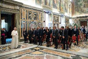 Pope Francis During In A Audience - Vatican