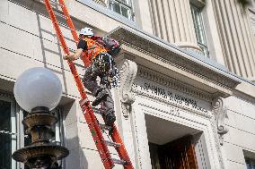 Members of Extinction Rebellion protest at the US Chamber of Commerce