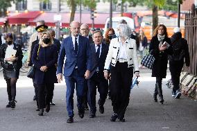 Jean-Michel Blanquer visits a high school on the eve of the national hommage for Samuel Paty - Paris