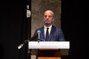 Jean-Michel Blanquer visits a high school on the eve of the national hommage for Samuel Paty - Paris