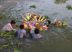Durga Puja Ends With Immersion Of Idols - Bangladesh