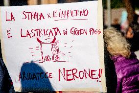 No Green Pass Protest - Rome