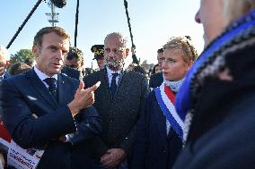 Emmanuel Macron visited the sports hall - JO Paris 2024 - Tremblay