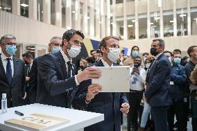 Emmanuel Macron siege du COJO Paris 2024 - Ste Denis