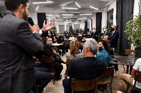 French President Emmanuel Macron at Le Cloitre - Marseille