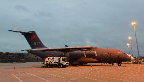 CHINA-GUANGZHOU-MILITARY PLANES-TONGA-RELIEF SUPPLIES-RETURN (CN)