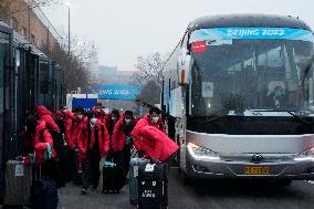 (BEIJING 2022)CHINA-BEIJING-OLYMPIC WINTER GAMES-OLYMPIC VILLAGE-JAPANESE DELEGATION-ARRIVAL(CN)