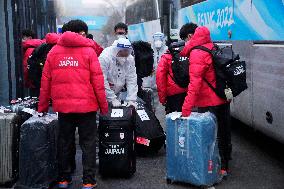 (BEIJING 2022)CHINA-BEIJING-OLYMPIC WINTER GAMES-OLYMPIC VILLAGE-JAPANESE DELEGATION-ARRIVAL(CN)