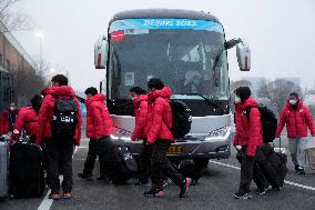 (BEIJING 2022)CHINA-BEIJING-OLYMPIC WINTER GAMES-OLYMPIC VILLAGE-JAPANESE DELEGATION-ARRIVAL(CN)