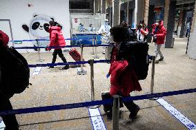 (BEIJING 2022)CHINA-BEIJING-OLYMPIC WINTER GAMES-OLYMPIC VILLAGE-JAPANESE DELEGATION-ARRIVAL(CN)