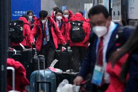 (BEIJING 2022)CHINA-BEIJING-OLYMPIC WINTER GAMES-OLYMPIC VILLAGE-JAPANESE DELEGATION-ARRIVAL(CN)