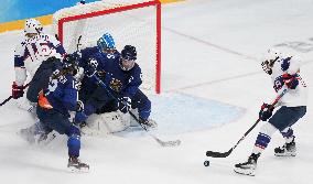 (BEIJING2022)CHINA-BEIJING-OLYMPIC WINTER GAMES-ICE HOCKEY-WOMEN'S PRELIMINARY-USA VS FIN (CN)