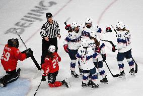 (BEIJING2022)CHINA-BEIJING-OLYMPIC WINTER GAMES-ICE HOCKEY-WOMEN'S PRELIMINARY-U.S VS SWITZERLAND