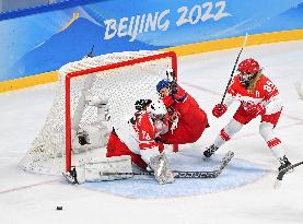 (BEIJING2022)CHINA-BEIJING-OLYMPIC WINTER GAMES-ICE HOCKEY-WOMEN'S PRELIMINARY-DENMARK VS CZECH REPUBLIC(CN)