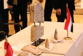 LEBANON-IRAQ-ANCIENT ARTIFACTS-HANDOVER