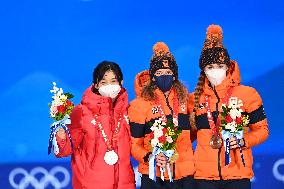 (BEIJING2022)CHINA-ZHANGJIAKOU-OLYMPIC WINTER GAMES-SPEED SKATING-WOMEN'S 1,500M-AWARDING CEREMONY (CN)