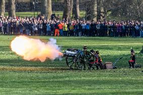 BRITAIN-LONDON-ACCESSION DAY-QUEEN ELIZABETH II-ROYAL GUN SALUTE