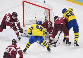 (BEIJING2022)CHINA-BEIJING-OLYMPIC WINTER GAMES-ICE HOCKEY-MEN'S PRELIMINARY-SWEDEN VS LATVIA (CN)