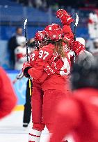 (BEIJING2022)CHINA-BEIJING-OLYMPIC WINTER GAMES-ICE HOCKEY-WOMEN'S PLAYOFFS-QUATERFINALS-SUI VS ROC (CN)