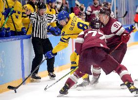 (BEIJING2022)CHINA-BEIJING-OLYMPIC WINTER GAMES-ICE HOCKEY-MEN'S PRELIMINARY-SWEDEN VS LATVIA (CN)