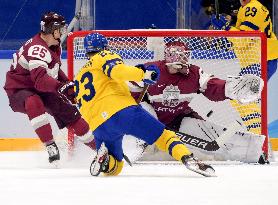 (BEIJING2022)CHINA-BEIJING-OLYMPIC WINTER GAMES-ICE HOCKEY-MEN'S PRELIMINARY-SWEDEN VS LATVIA (CN)