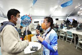 (BEIJING2022)CHINA-ZHANGJIAKOU-OLYMPIC WINTER GAMES-VOLUNTEER-HAND-PAINTED BING DWEN DWEN MASK (CN)