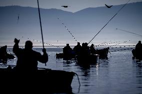 NORTH MACEDONIA-DOJRAN-FISHING