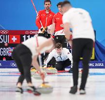 (BEIJING2022)CHINA-BEIJING-WINTER OLYMPIC GAMES-CURLING-MEN'S ROUND ROBIN-GBR vs SUI(CN)