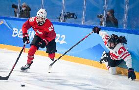 (XHTP)(BEIJING2022)CHINA-BEIJING-OLYMPIC WINTER GAMES-ICE HOCKEY-WOMEN'S PLAYOFF SEMIFINAL-CANADA VS SWITZERLAND (CN)