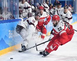 (BEIJING2022)CHINA-BEIJING-OLYMPIC WINTER GAMES-ICE HOCKEY-MEN'S QUALIFICATION PLAY-OFF-DEN VS LAT (CN)