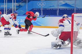 (BEIJING2022)CHINA-BEIJING-OLYMPIC WINTER GAMES-ICE HOCKEY-MEN'S QUALIFICATION PLAYOFF-CZE VS SUI (CN)