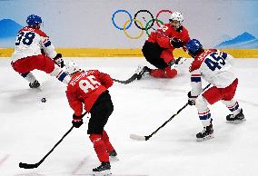 (BEIJING2022)CHINA-BEIJING-OLYMPIC WINTER GAMES-ICE HOCKEY-MEN'S QUALIFICATION PLAYOFF-CZE VS SUI (CN)