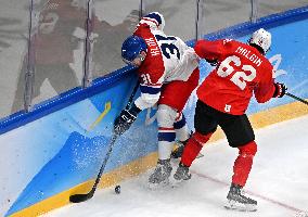 (BEIJING2022)CHINA-BEIJING-OLYMPIC WINTER GAMES-ICE HOCKEY-MEN'S QUALIFICATION PLAYOFF-CZE VS SUI(CN)