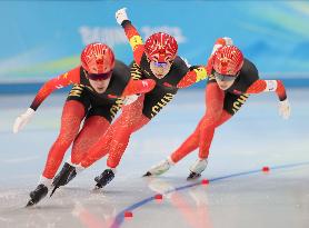 (BEIJING2022)CHINA-BEIJING-OLYMPIC WINTER GAMES-SPEED SKATING-WOMEN'S TEAM PURSUIT (CN)