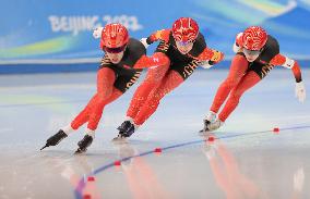 (BEIJING2022)CHINA-BEIJING-OLYMPIC WINTER GAMES-SPEED SKATING-WOMEN'S TEAM PURSUIT (CN)