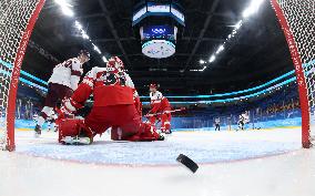 (BEIJING2022)CHINA-BEIJING-OLYMPIC WINTER GAMES-ICE HOCKEY-MEN'S QUALIFICATION PLAY-OFF-DEN VS LAT (CN)