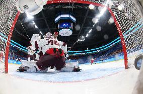 (BEIJING2022)CHINA-BEIJING-OLYMPIC WINTER GAMES-ICE HOCKEY-MEN'S QUALIFICATION PLAY-OFF-DEN VS LAT (CN)