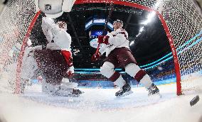(BEIJING2022)CHINA-BEIJING-OLYMPIC WINTER GAMES-ICE HOCKEY-MEN'S QUALIFICATION PLAY-OFF-DEN VS LAT (CN)