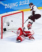 (XHTP)(BEIJING2022)CHINA-BEIJING-OLYMPIC WINTER GAMES-ICE HOCKEY-MEN'S QUALIFICATION PLAY-OFF-DEN VS LAT (CN)