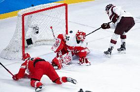 (BEIJING2022)CHINA-BEIJING-OLYMPIC WINTER GAMES-ICE HOCKEY-MEN'S QUALIFICATION PLAY-OFF-DEN VS LAT (CN)