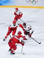 (BEIJING2022)CHINA-BEIJING-OLYMPIC WINTER GAMES-ICE HOCKEY-MEN'S QUALIFICATION PLAY-OFF-DEN VS LAT (CN)