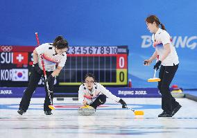 (BEIJING2022)CHINA-BEIJING-OLYMPIC WINTER GAMES-CURLING-WOMEN'S ROUND ROBIN SESSION-SUI VS KOR (CN)