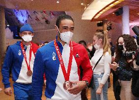 (SP)FRANCE-PARIS-FRENCH CROSS-COUNTRY SKIERS-BRONZE MEDALISTS