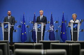 BELGIUM-BRUSSELS-NATO-EU-PRESS CONFERENCE