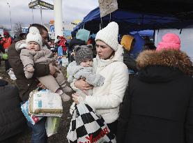 Refugees fleeing Ukraine in Poland