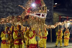 CHINA-ANHUI-HUANGSHAN-LONGTAITOU DAY-CELEBRATION-STRAW-WOVEN DRAGON (CN)