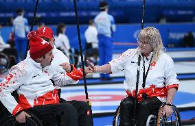 (SP)CHINA-BEIJING-WINTER PARALYMPICS-WHEELCHAIR CURLING-ROUND ROBIN SESSION-CAN VS SUI (CN)